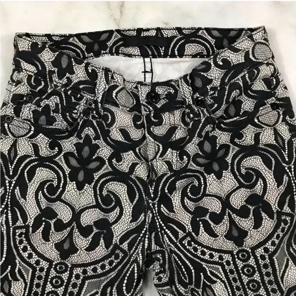7 for all mankind lace print skinny jeans - Picture 4 of 7